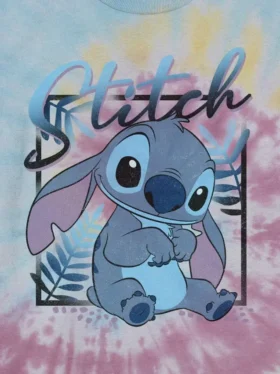 Camisa con diseño gráfico de Lilo y Stitch para niños, estilo tie-dye