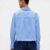 Camisa corta de algodón orgánico con dobladillo recto