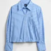 Camisa corta de algodón orgánico con dobladillo recto