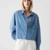 Camisa corta de mezclilla