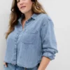 Camisa corta de mezclilla