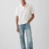 Camisa de algodón dobby con corte holgado y dobladillo recto