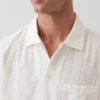 Camisa de algodón dobby con corte holgado y dobladillo recto