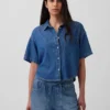 Camisa de campamento oversize de mezclilla ultrasuave