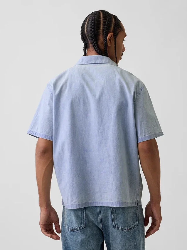 Camisa de chambray estilo resort