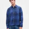 Camisa de franela de corte holgado