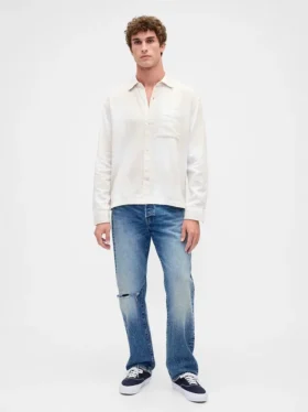 Camisa de franela de corte holgado