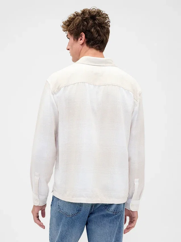Camisa de franela de corte holgado