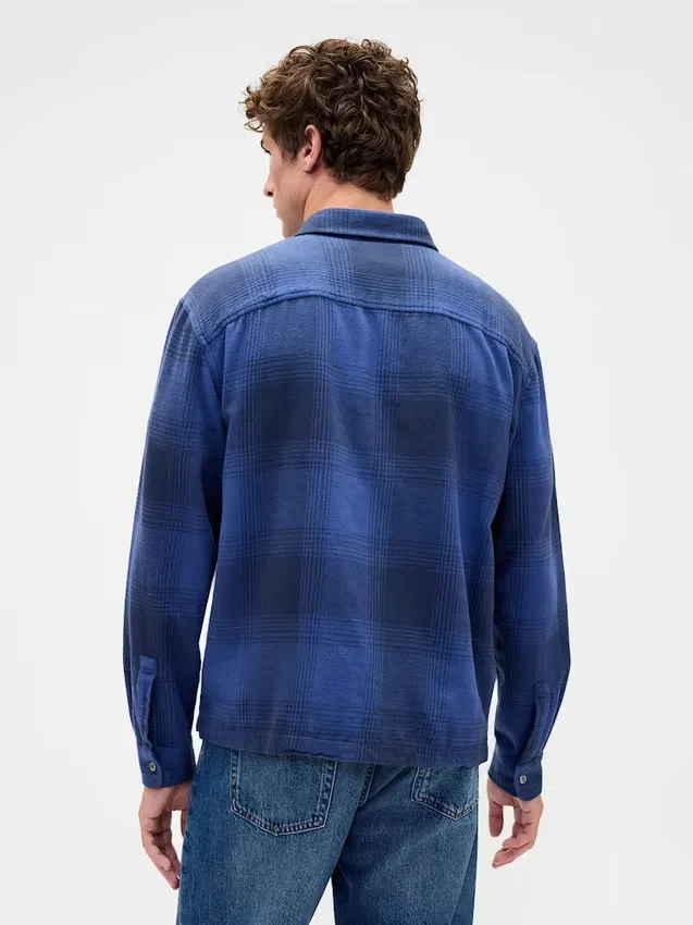 Camisa de franela de corte holgado