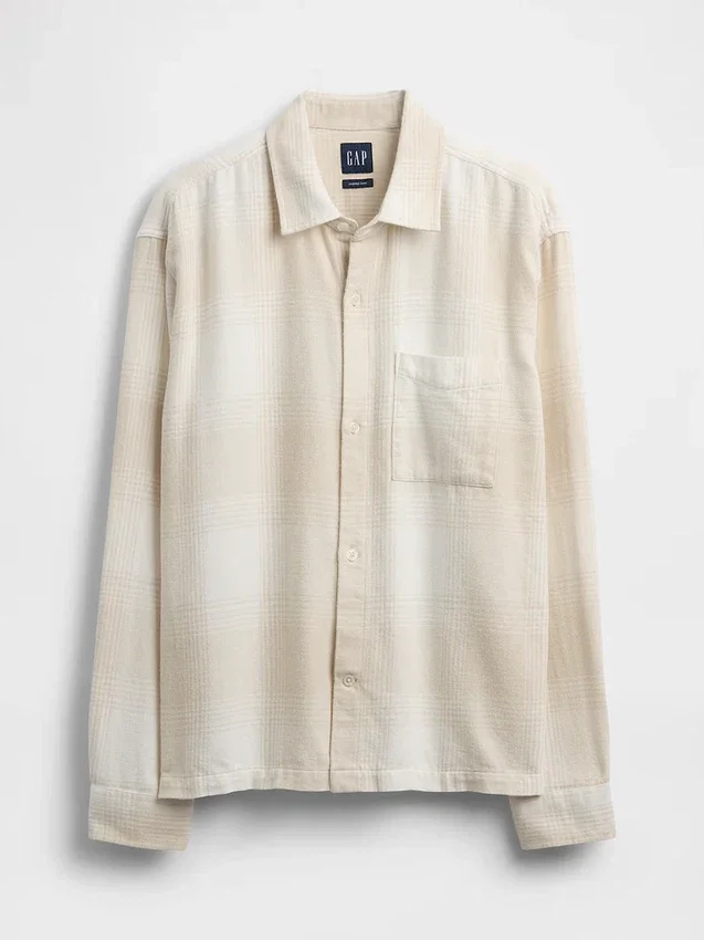 Camisa de franela de corte holgado