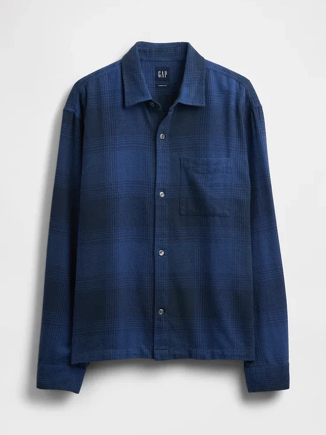 Camisa de franela de corte holgado