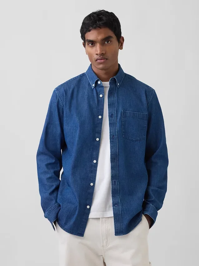 Camisa de mezclilla con bolsillos