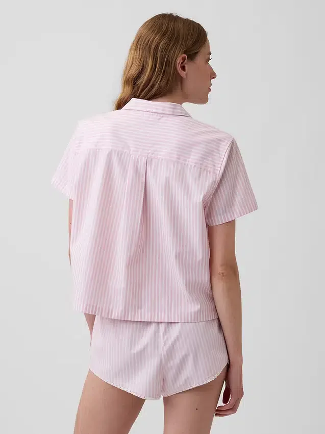 Camisa de pijama corta de popelín