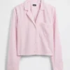 Camisa de pijama corta oversize de popelín