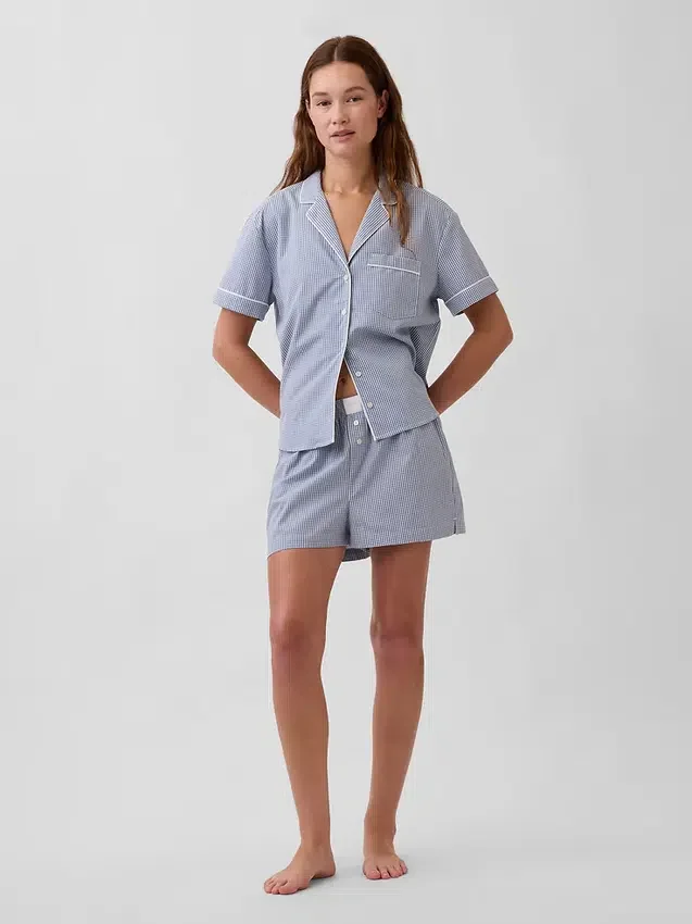 Pantalones cortos de pijama de popelín