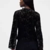 Camisa de terciopelo con efecto quemado