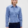 Camisa entallada de popelín de algodón orgánico