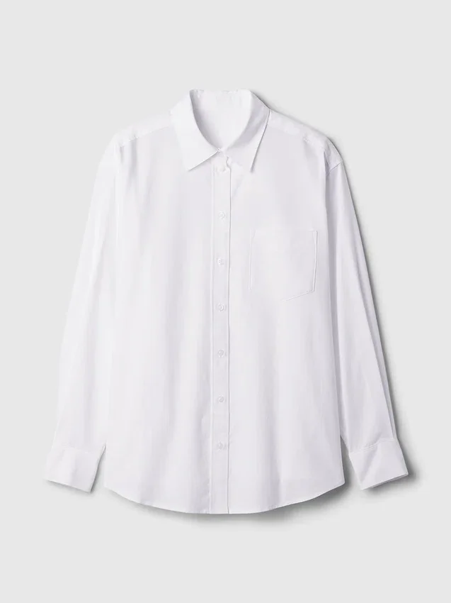 Camisa grande de algodón orgánico tipo Oxford