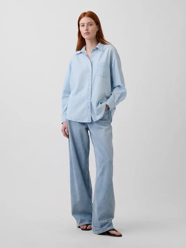Camisa grande de mezclilla