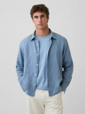 Camisa holgada 100 % lino