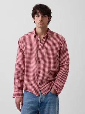 Camisa holgada 100 % lino