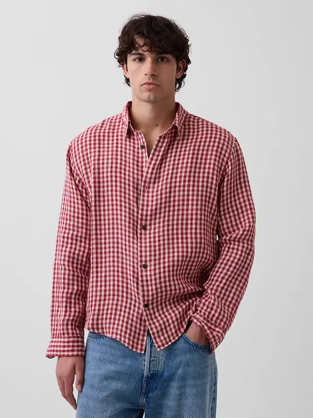 Camisa holgada 100 % lino