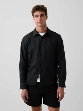 Camisa holgada 100 % lino