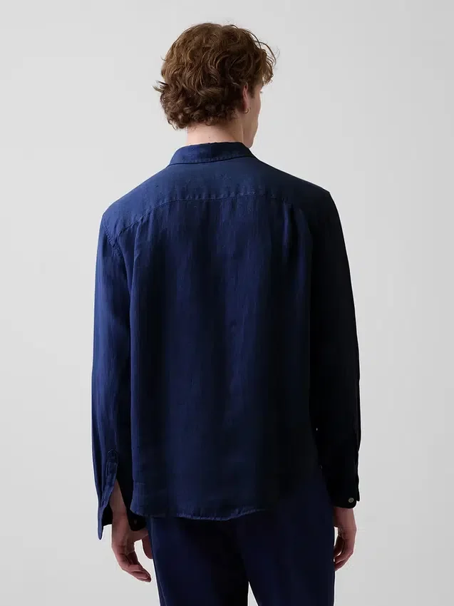 Camisa holgada 100 % lino