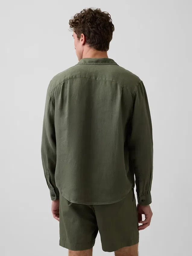 Camisa holgada 100 % lino