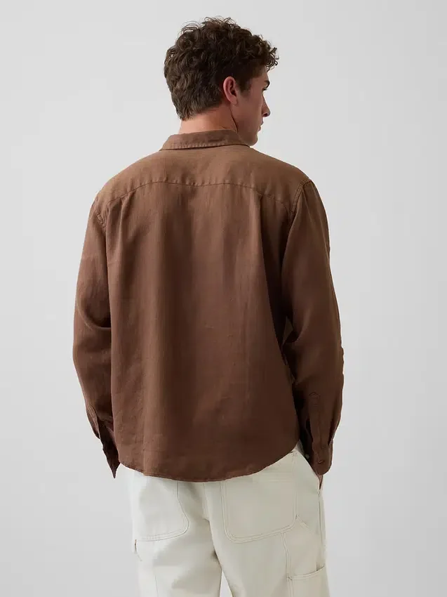 Camisa holgada 100 % lino