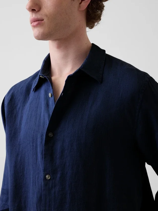 Camisa holgada 100 % lino