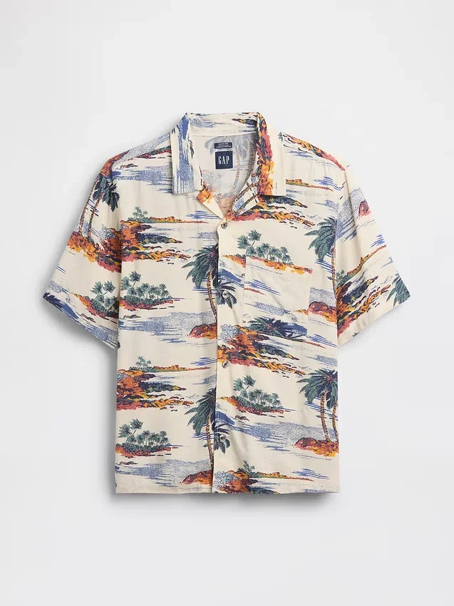 Camisa holgada con cuello camp