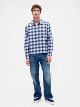 Camisa holgada de franela de algodón orgánico