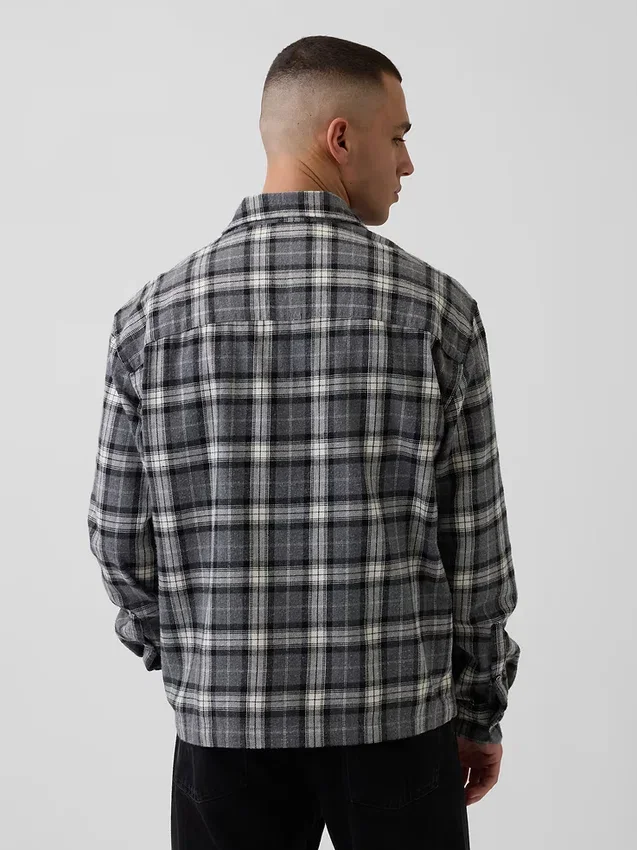Camisa holgada de franela de algodón orgánico