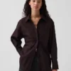 Camisa holgada de popelín de algodón orgánico