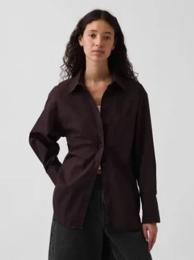 Camisa holgada de popelín de algodón orgánico