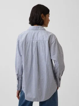 Camisa holgada de popelín de algodón orgánico