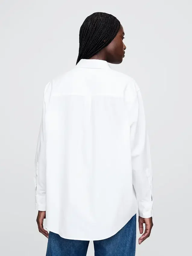 Camisa holgada de popelín de algodón orgánico