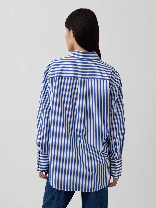 Camisa holgada de popelín de algodón orgánico