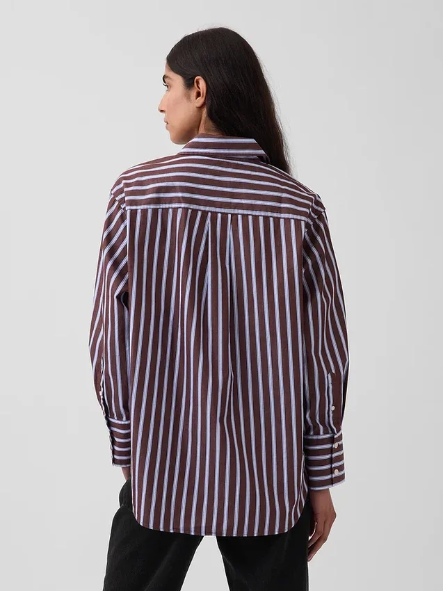 Camisa holgada de popelín de algodón orgánico