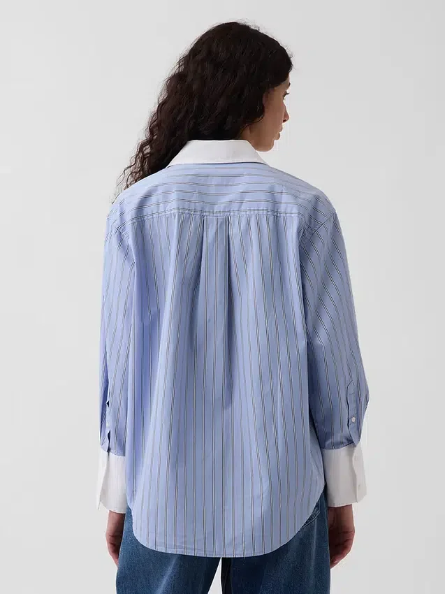 Camisa holgada de popelín de algodón orgánico