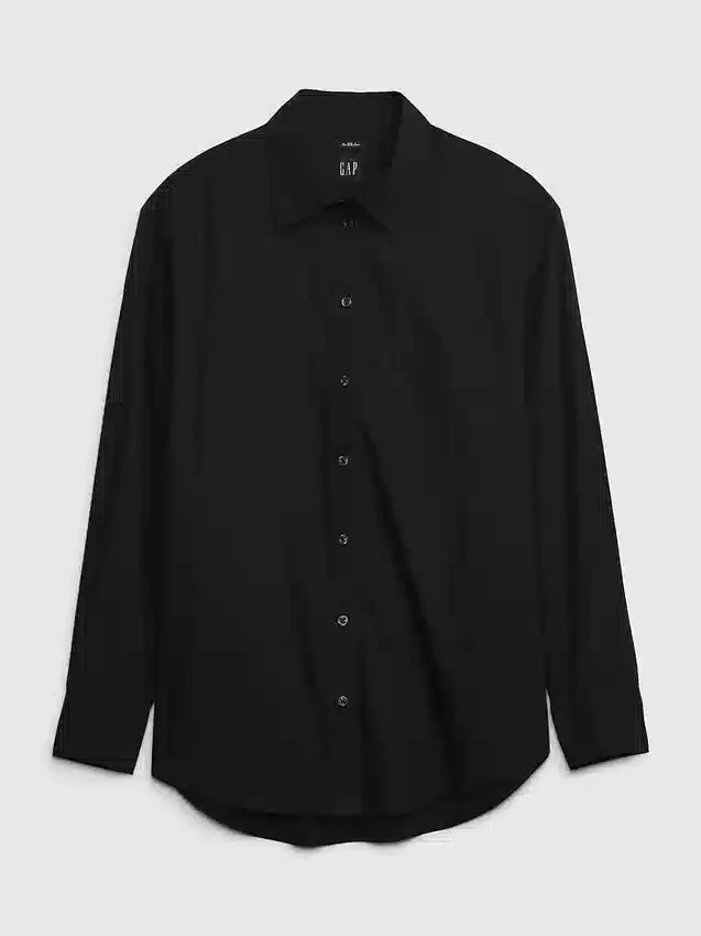 Camisa holgada de popelín de algodón orgánico