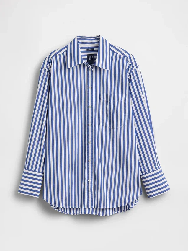Camisa holgada de popelín de algodón orgánico