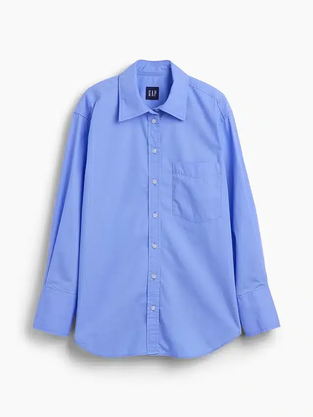 Camisa holgada de popelín de algodón orgánico