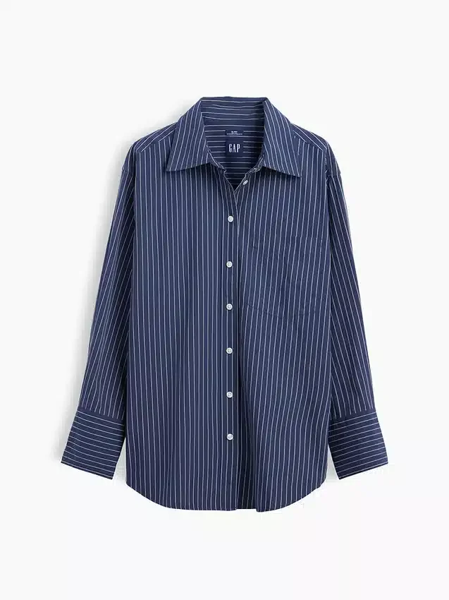 Camisa holgada de popelín de algodón orgánico