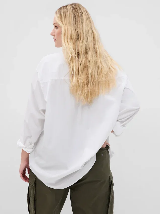 Camisa holgada de popelín de algodón orgánico