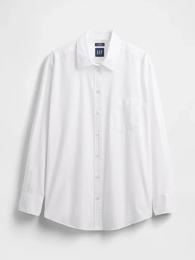 Camisa holgada de popelín de algodón orgánico