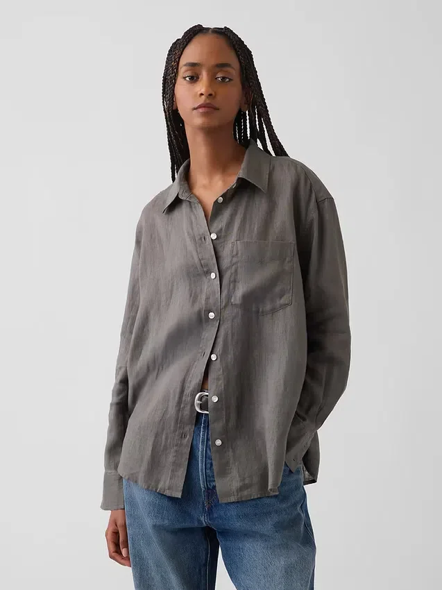 Camisa oversize 100 % lino