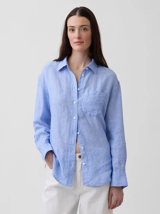Camisa oversize 100 % lino