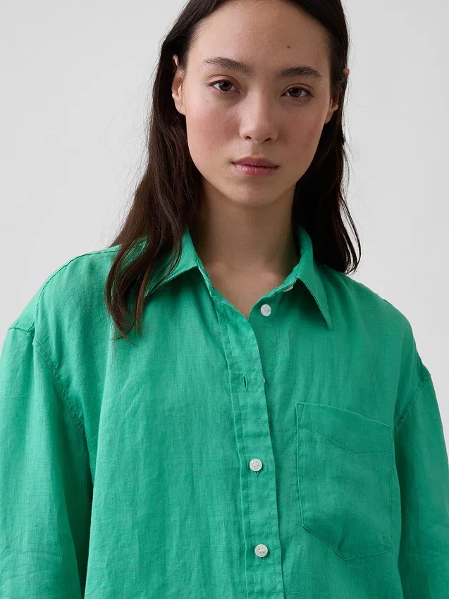Camisa oversize 100 % lino